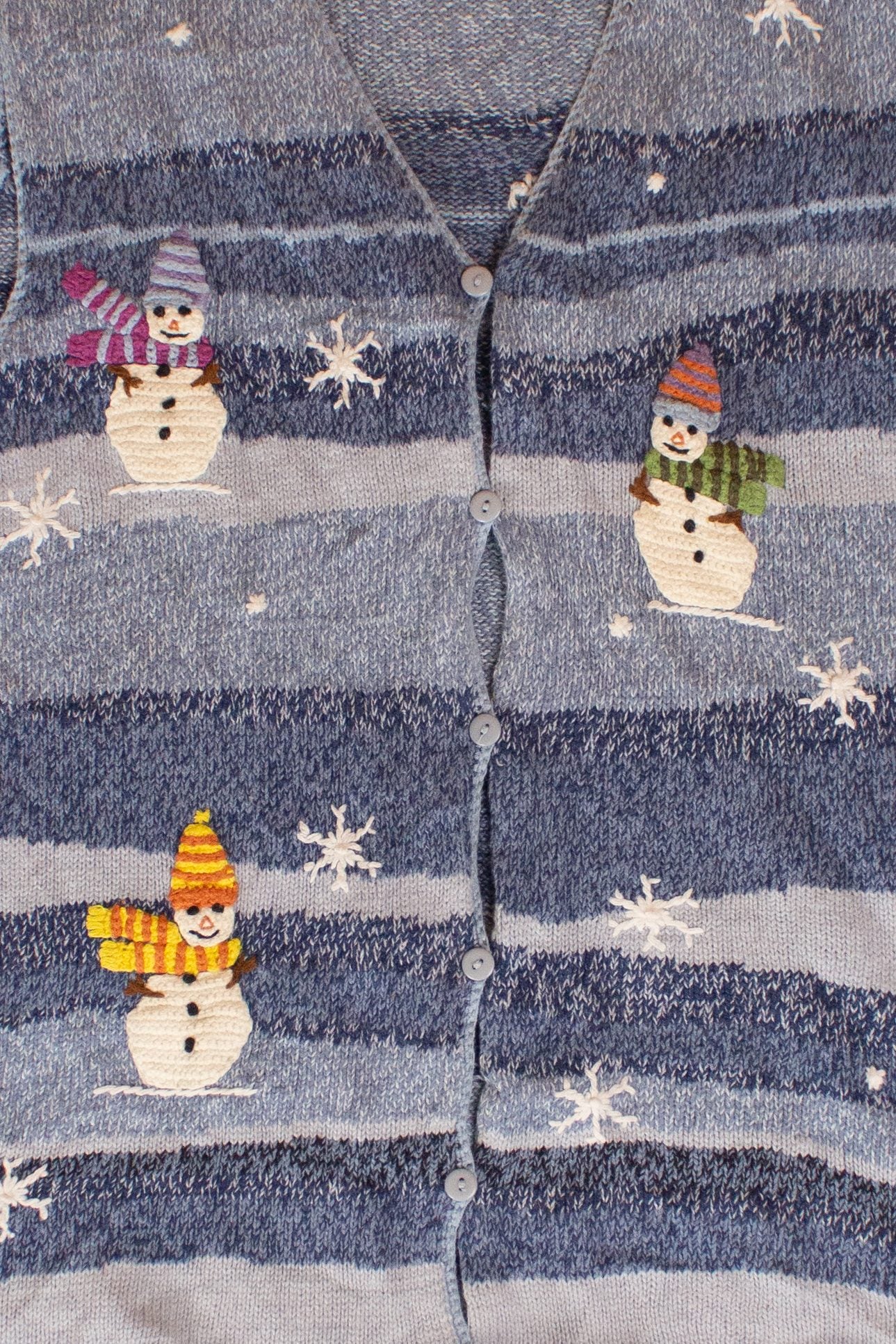 Vintage Blue Snowmen Ugly Christmas Vest (2000s) - Image 3