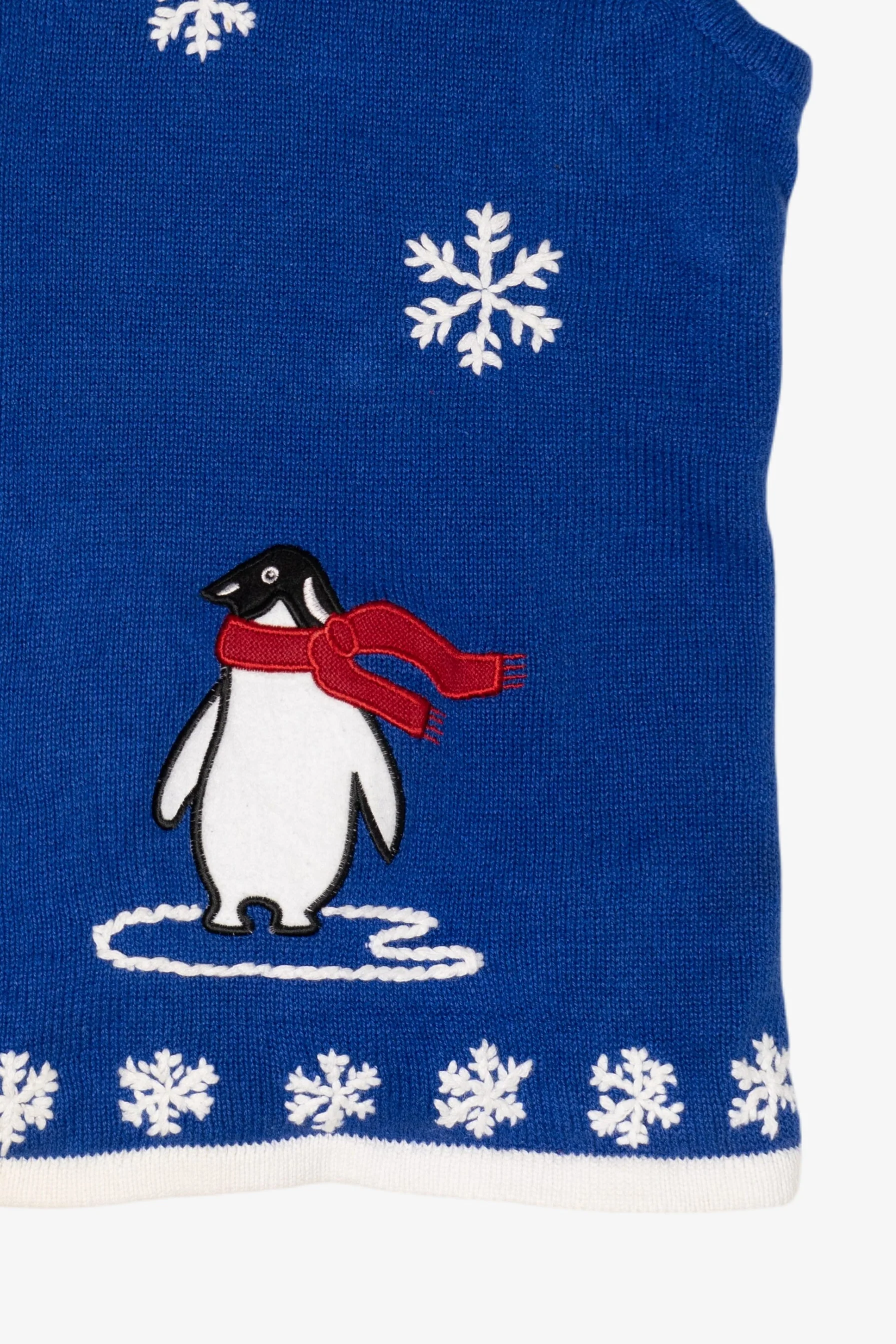 Vintage Blue Southern Lady Penguins Ugly Christmas Vest (1990s) - Image 6