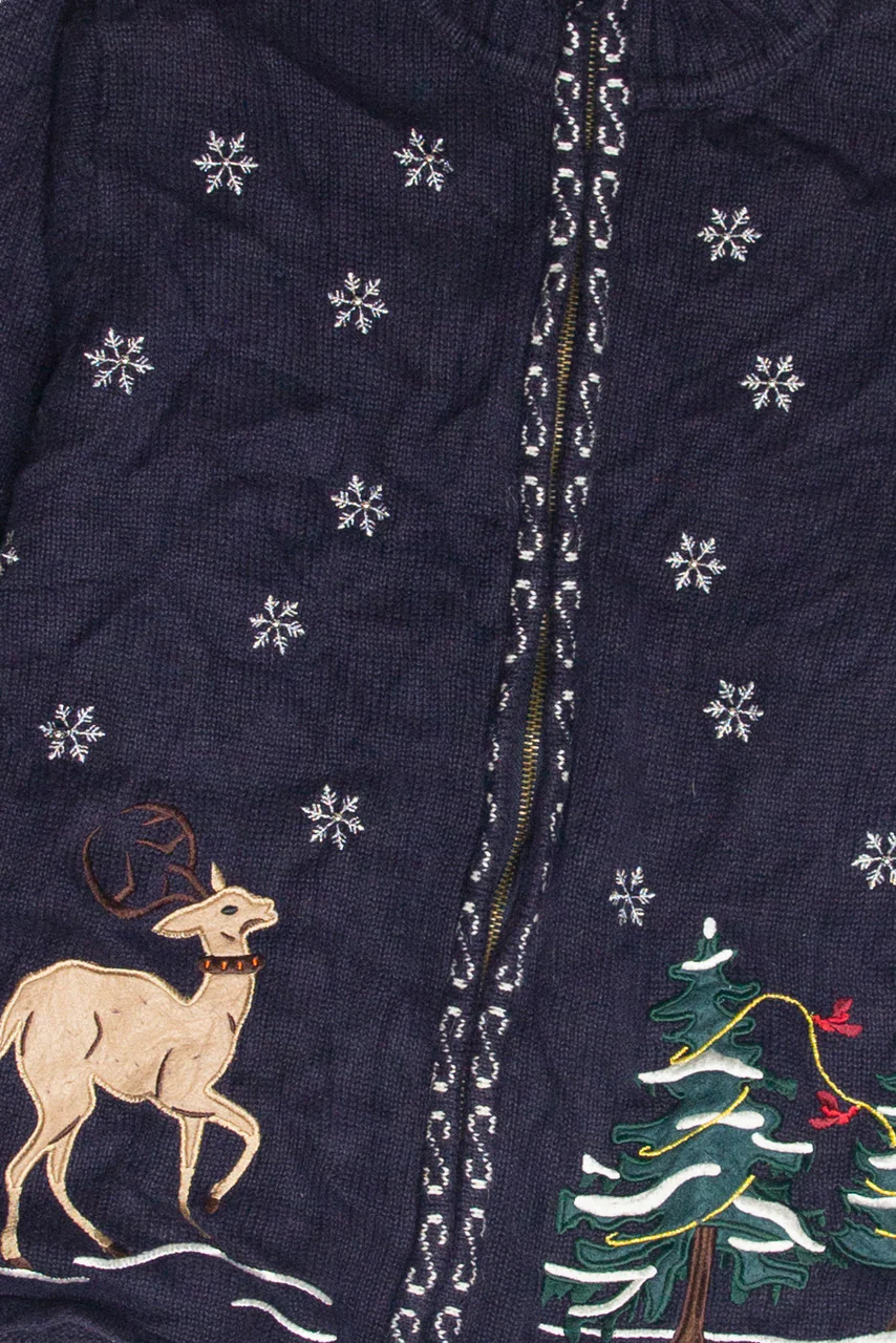 Vintage Blue Ugly Christmas Cardigan 63097 - Image 2