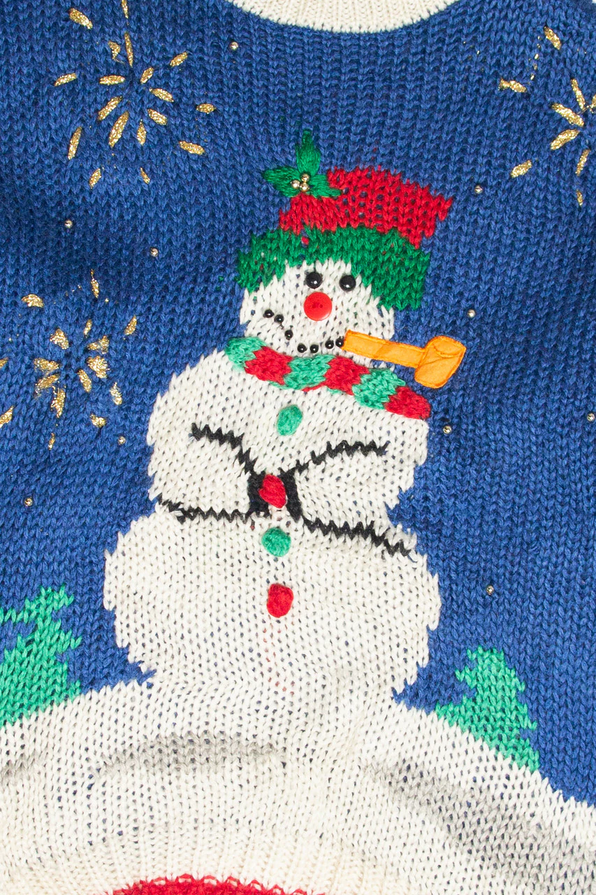 Vintage Blue Ugly Christmas Pullover 61853 - Image 2