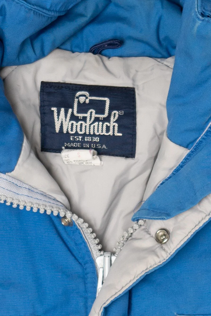 Vintage Blue Woolrich Removeable Hood Winter Coat (1990s) - Image 5