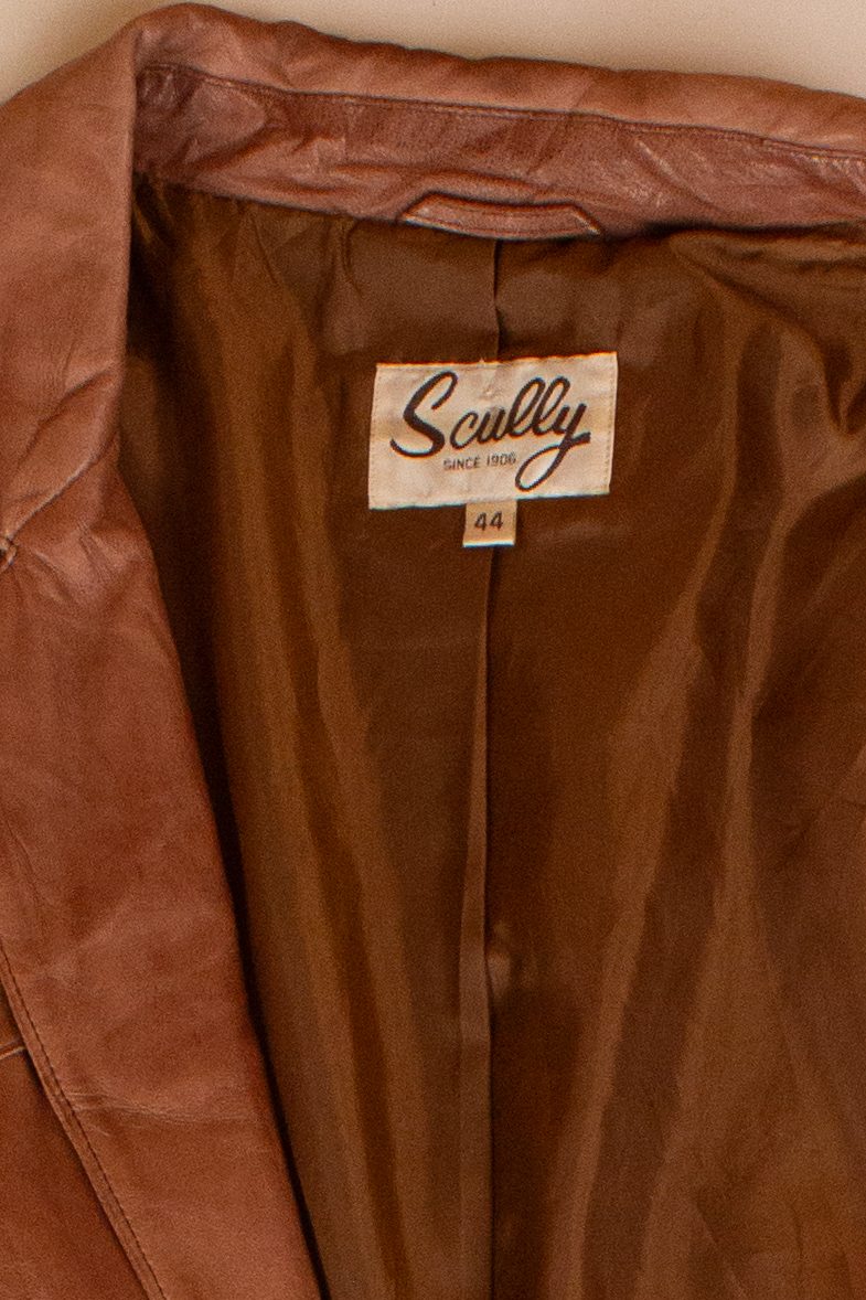 Vintage Brown Leather Sport Coat (1980s) - Image 3