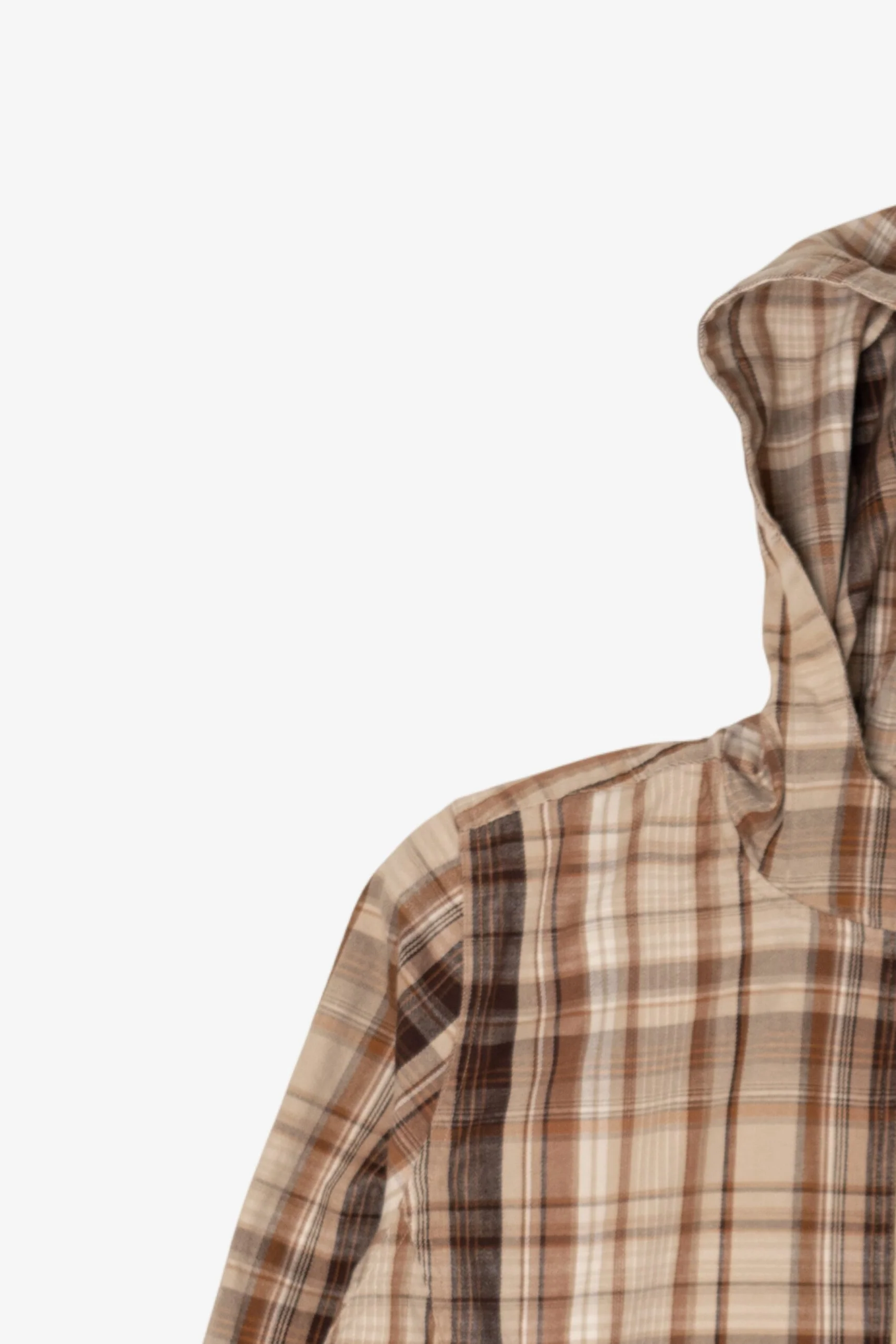 Vintage Brown Plaid Christopher & Banks Hooded Jacket (1990s) - Image 6