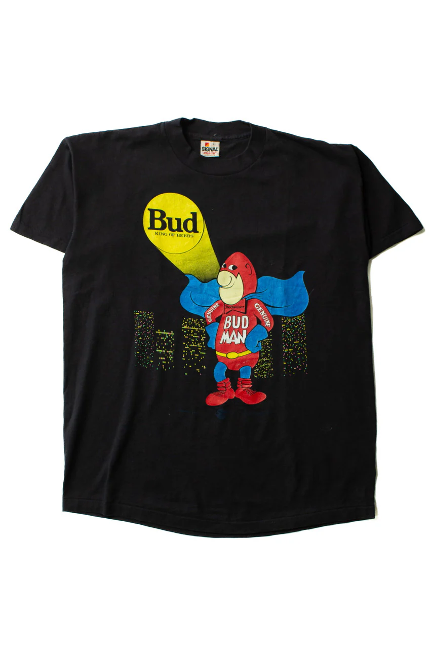 Vintage Budweiser Bud Man T-Shirt (1990s) - Image 2