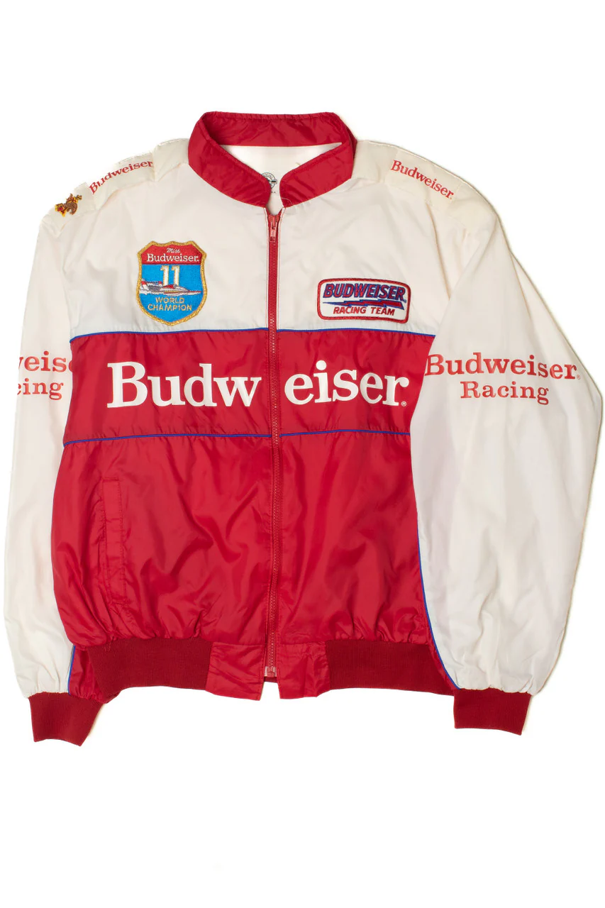 Vintage Budweiser Racing "Miss Budweiser" World Champion Patch Lightweight Jacket - Image 2