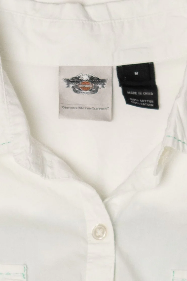 Vintage Button Up Harley Davidson T-Shirt - Image 5