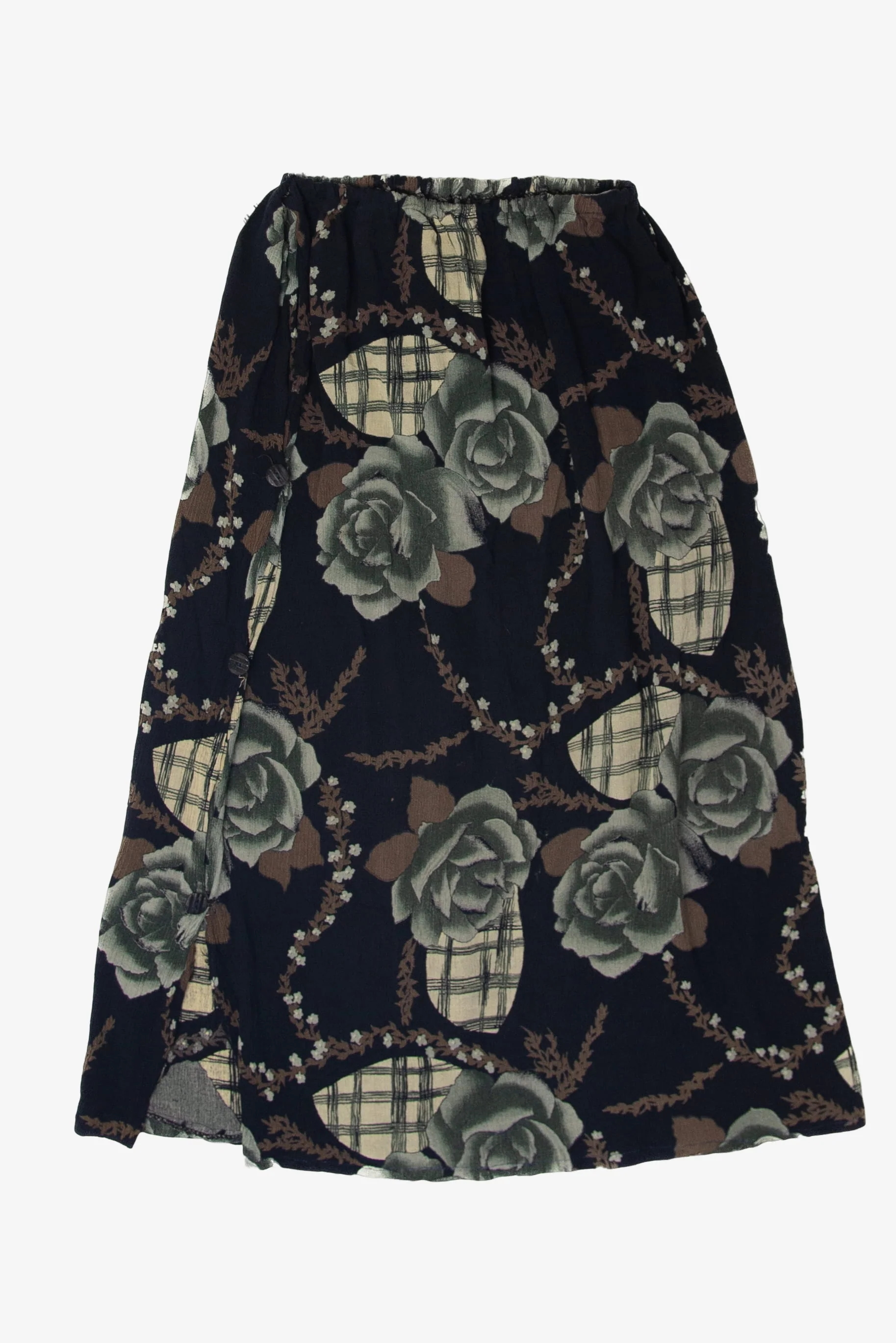 Vintage Button Up Side Maxi Skirt