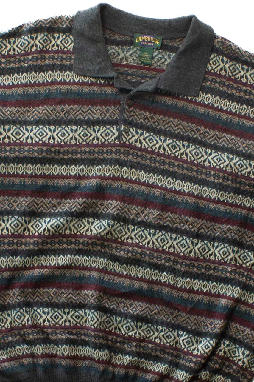 Vintage Cambridge Classics Polo Collar 80s Sweater