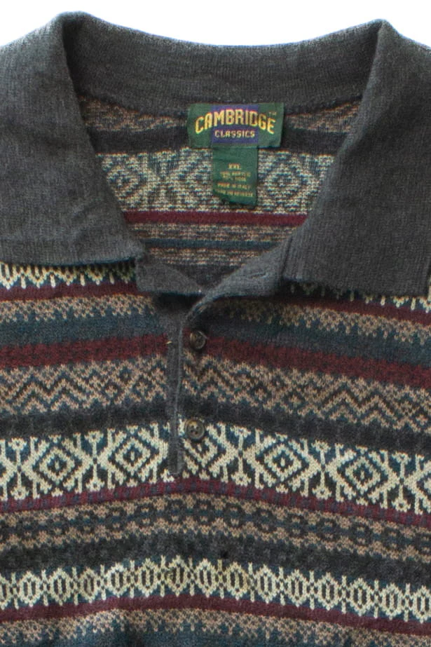 Vintage Cambridge Classics Polo Collar 80s Sweater - Image 2