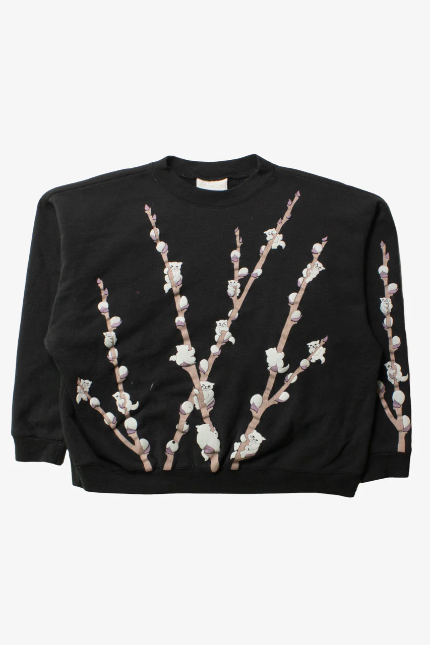 Vintage Cat Branches Sweatshirt (1990s)