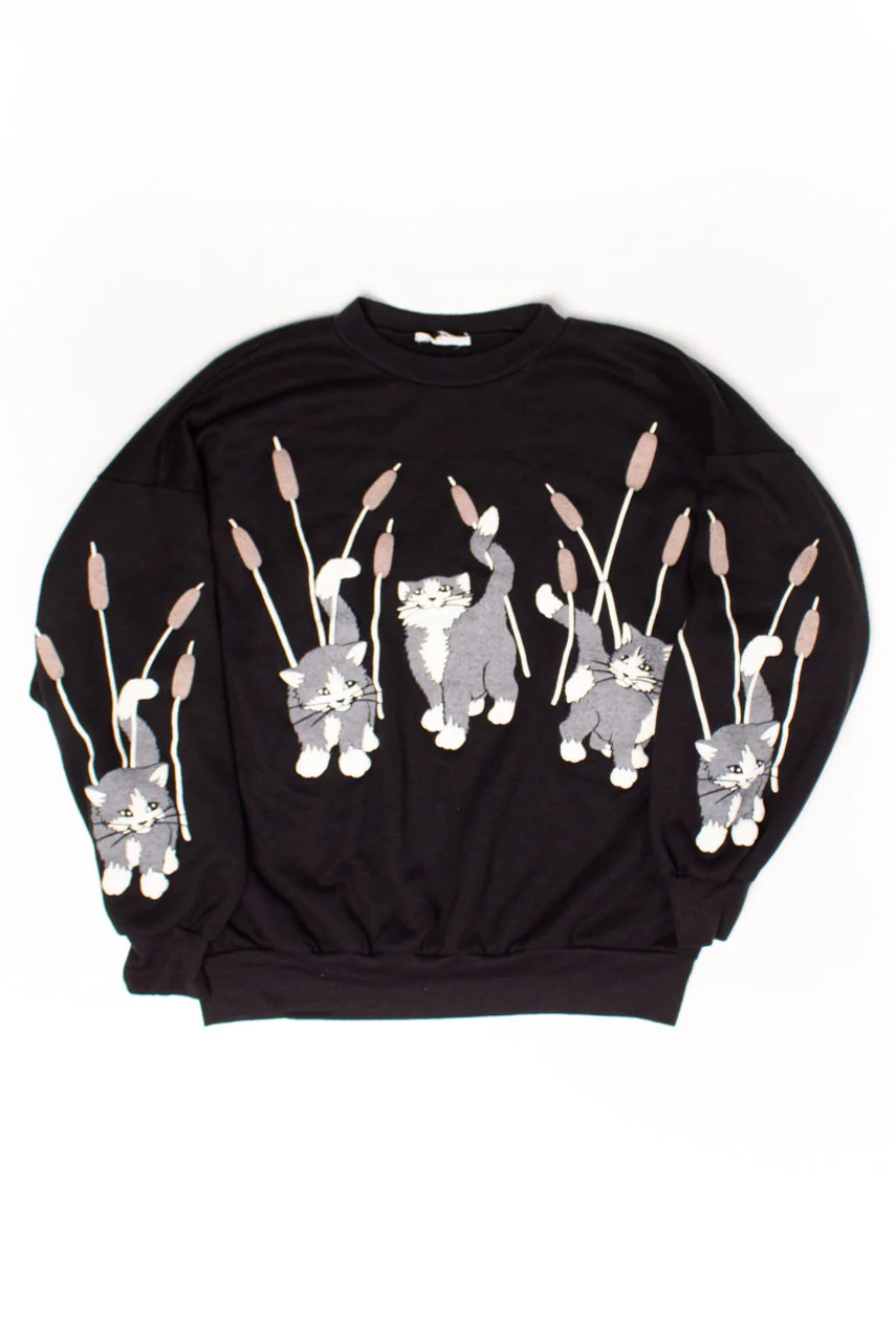 Vintage Cat Tails Sweatshirt (1980s) - Image 2