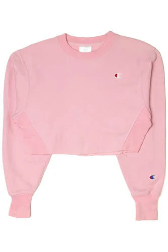 Vintage Champion Reverse Weave Raw Hem Cropped Sweatshirt - Image 2