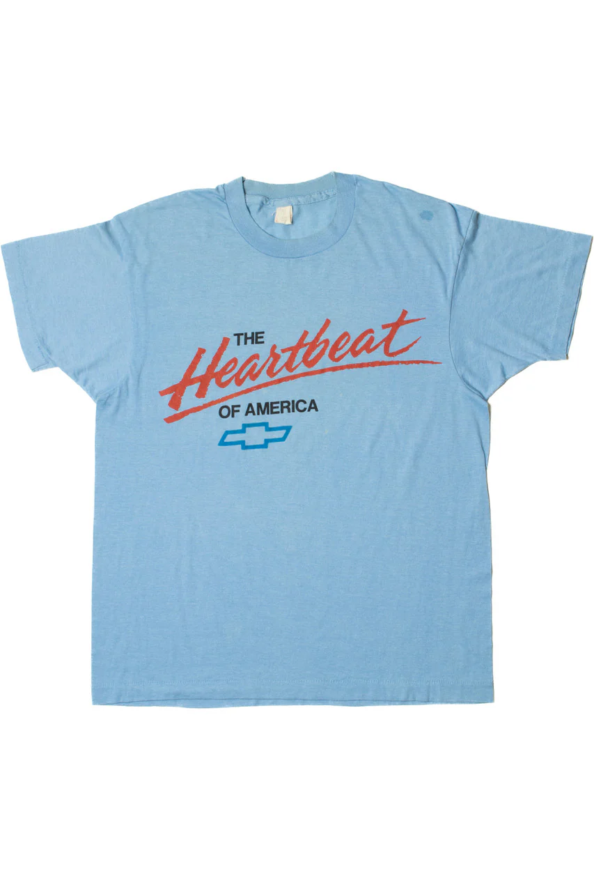 Vintage Chevrolet "The Heartbeat Of America" Logo T-Shirt