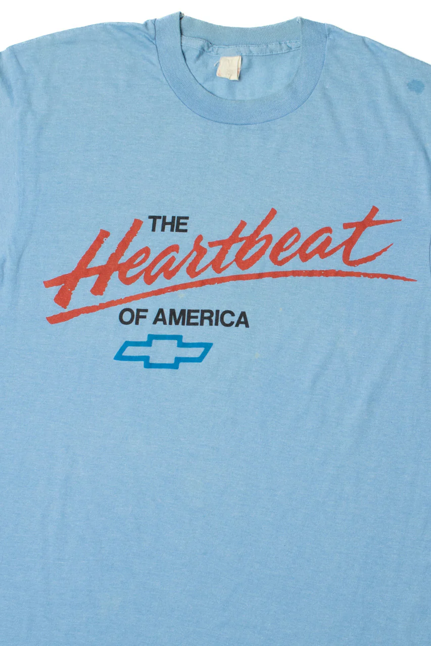Vintage Chevrolet "The Heartbeat Of America" Logo T-Shirt - Image 2