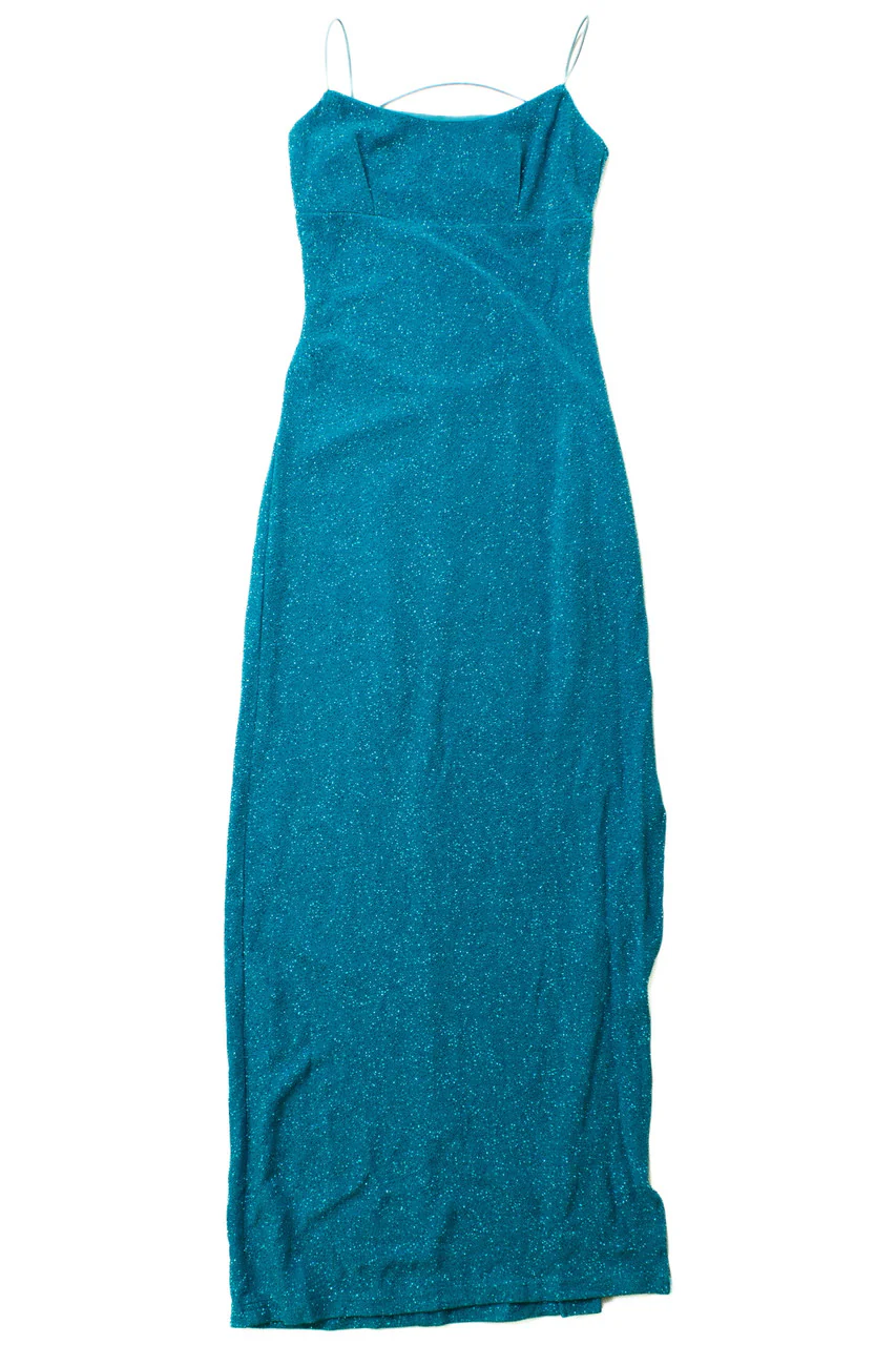 Vintage City Triangles Teal Sparkles Dress - Image 5