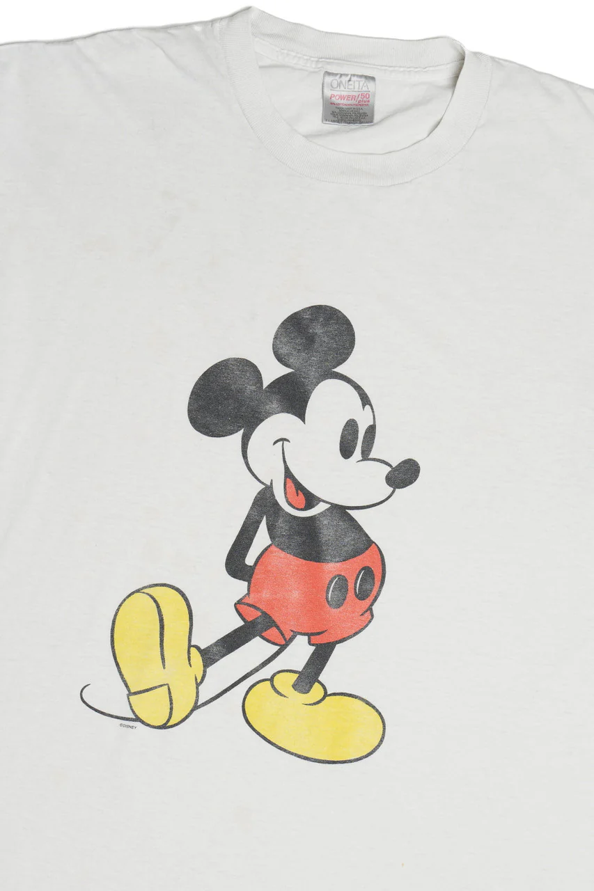 Vintage Classic Mickey Mouse Paper Thin Single Stitch T-Shirt (1990s) - Image 2