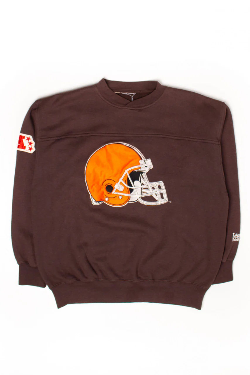Vintage Cleveland Browns Embroidered Sweatshirt (1990s) - Image 2