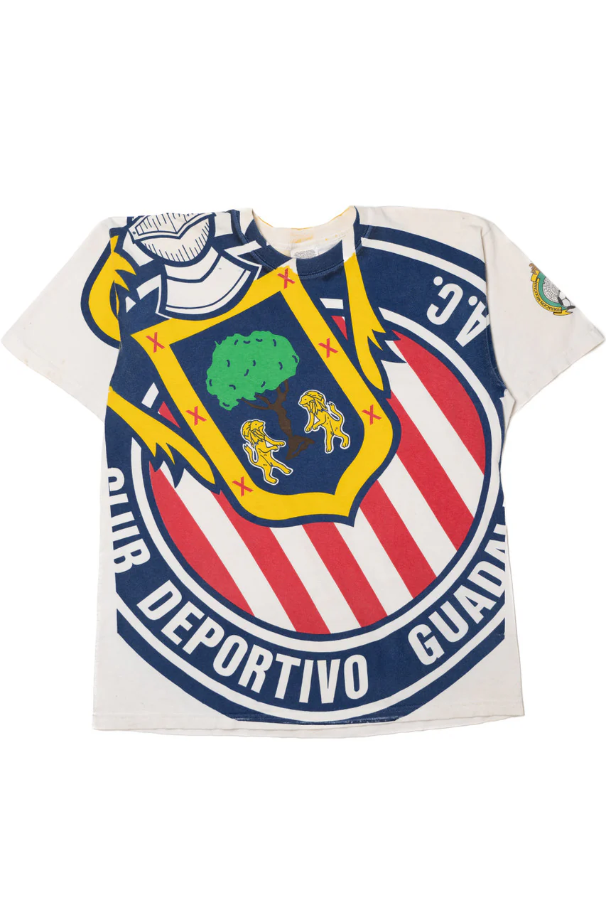 Vintage Club Deportivo Guadalajara Futbol All Over Print T-Shirt - Image 6