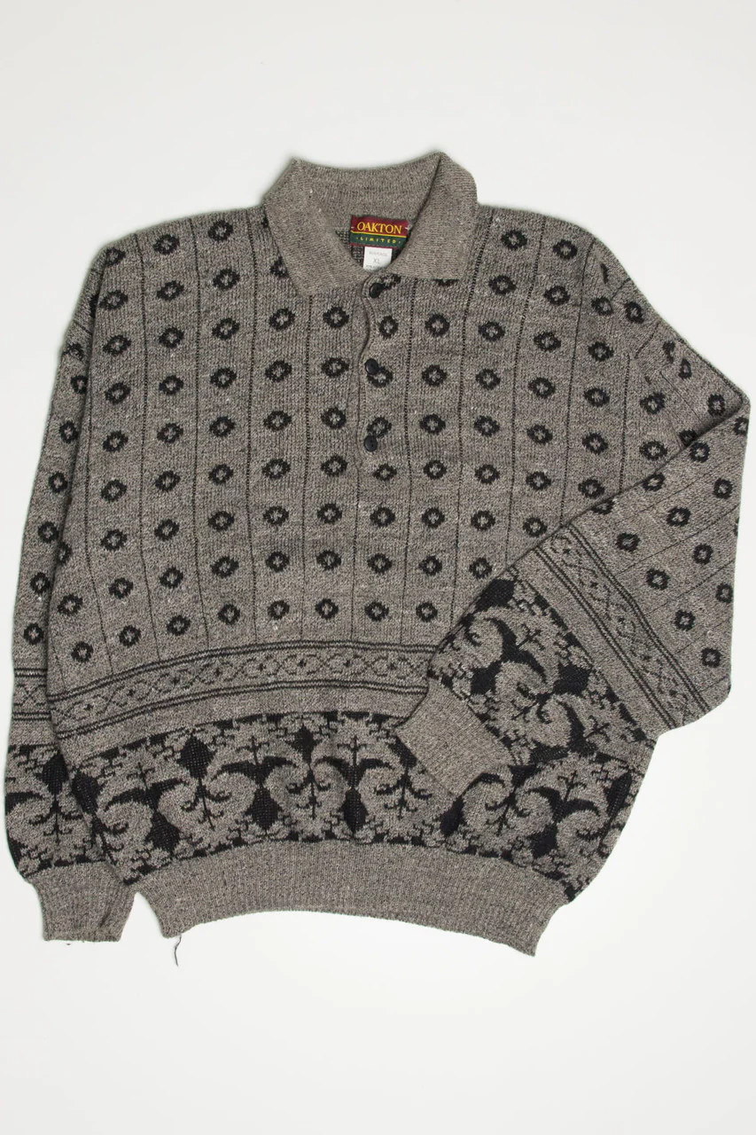 Vintage Collared Oakton 80s Sweater - Image 2