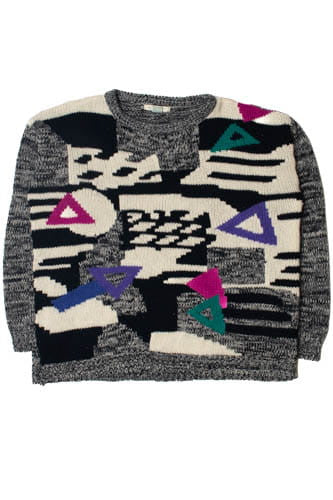 Vintage Computer Arrow & Triangle Jamie Scott 80s Sweater - Image 2