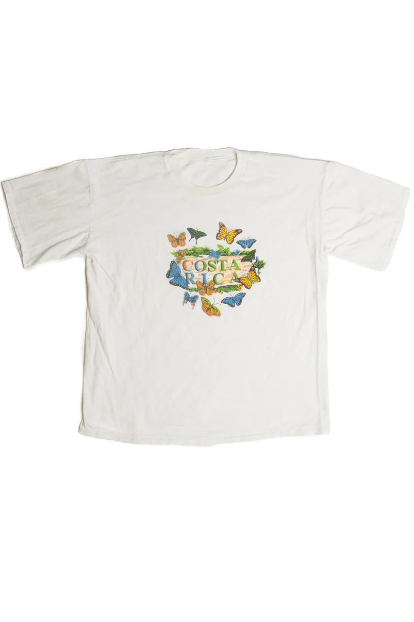 Vintage Costa Rica Butterflies T-Shirt - Image 2