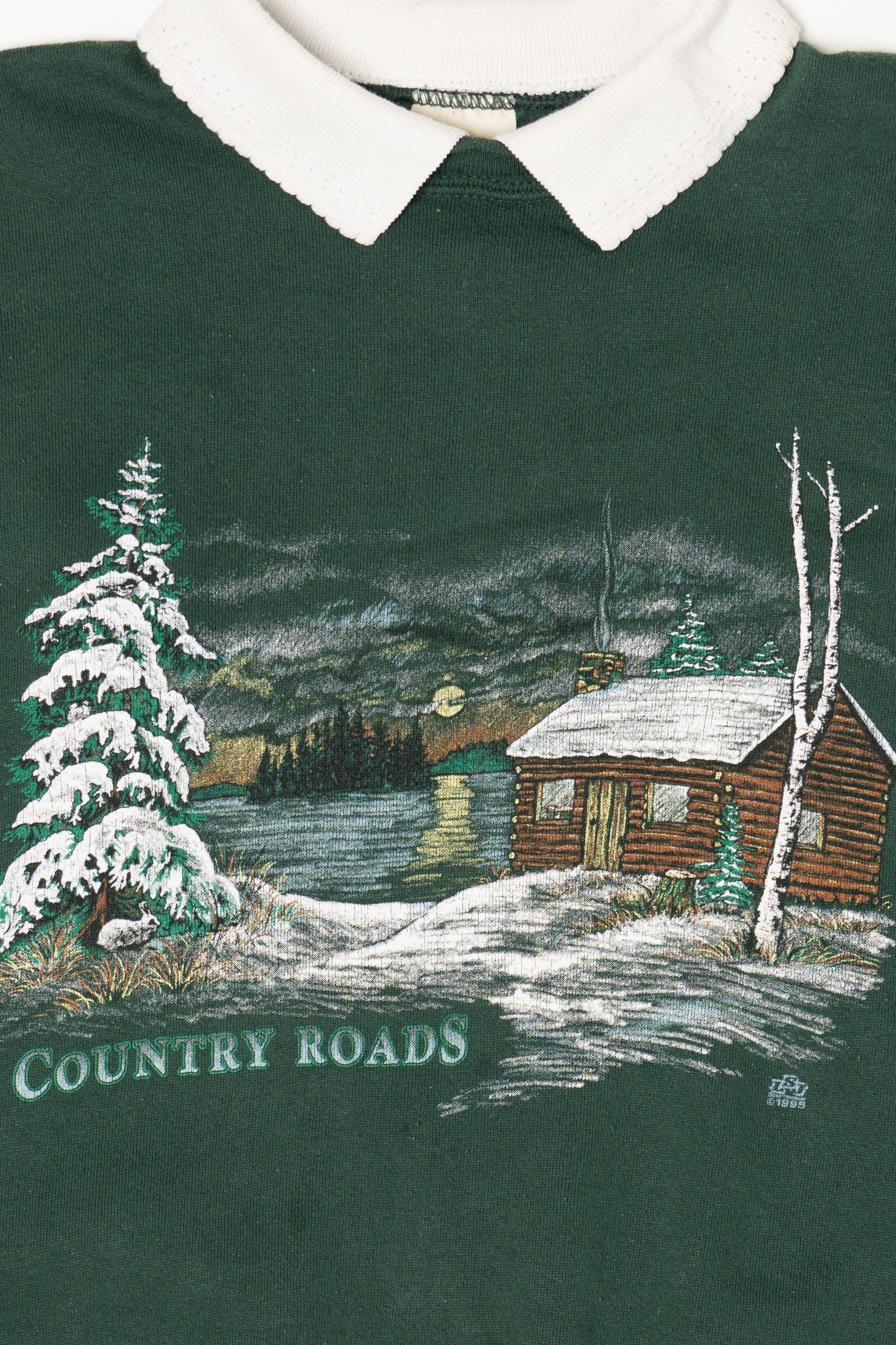 Vintage Country Roads Collared Sweatshirt (1990s) - Image 2