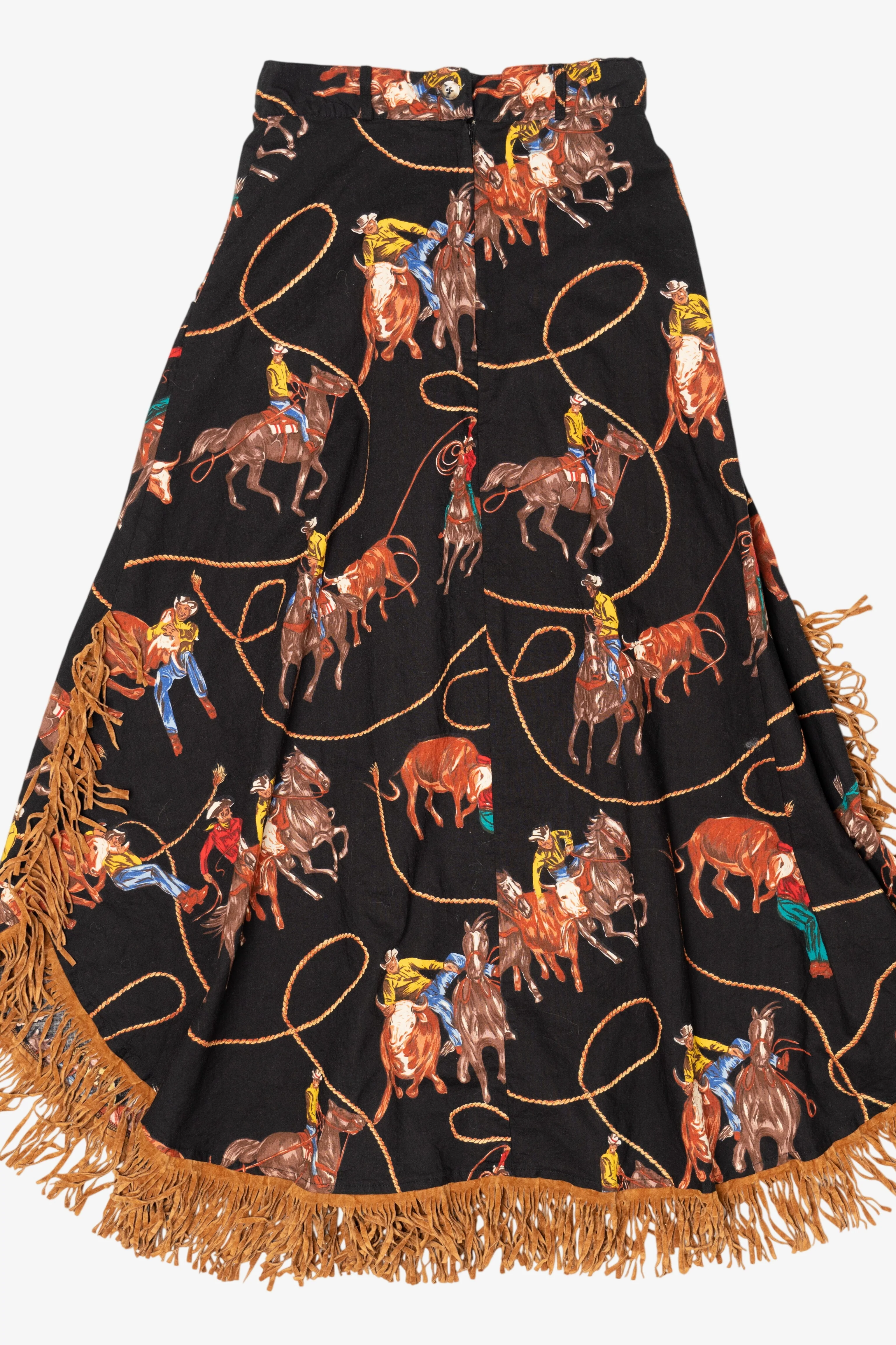Vintage Cowboy Pattern Circle 7 Skirt (1990s) - Image 6