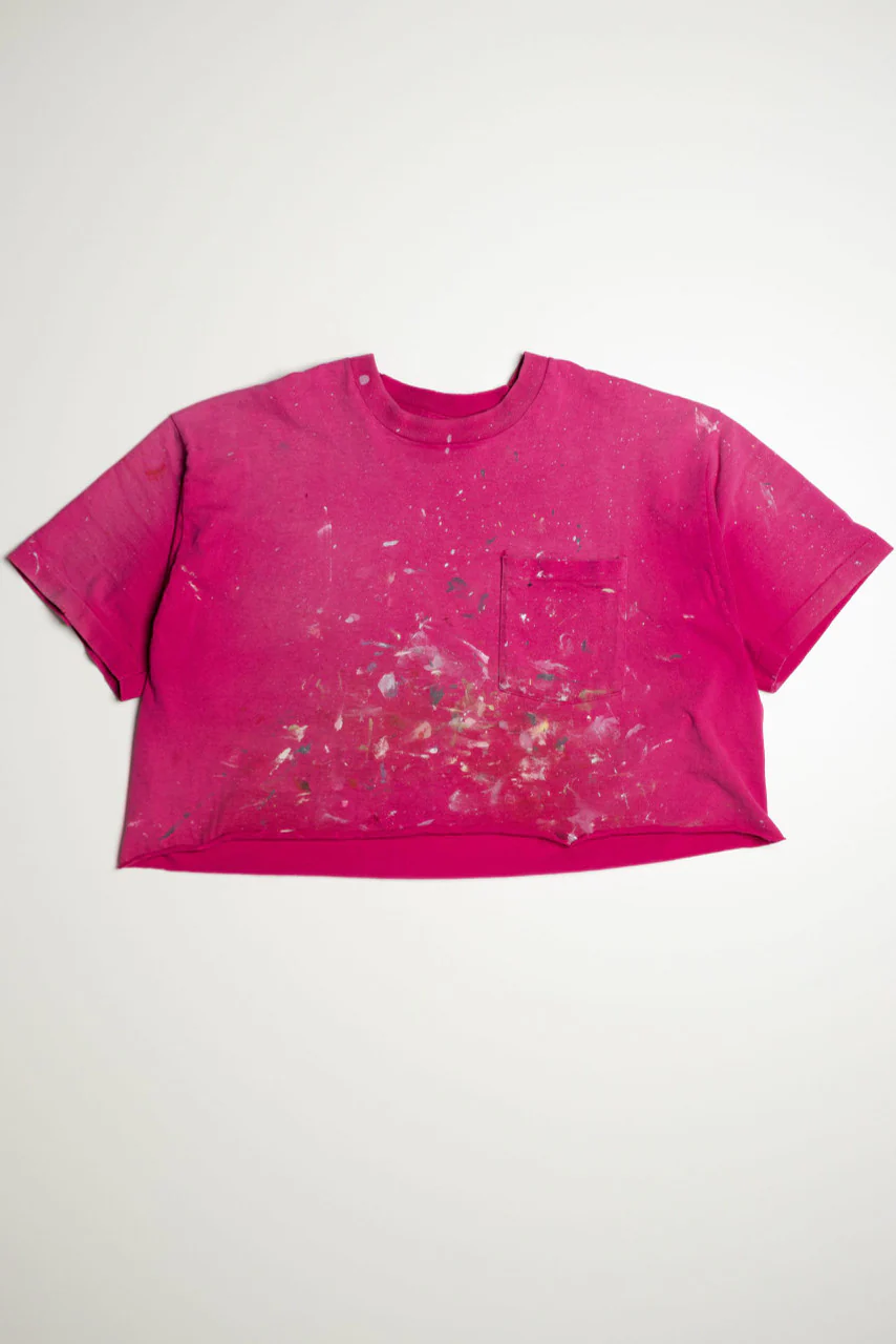 Vintage Cropped Painted Shirt - Image 3