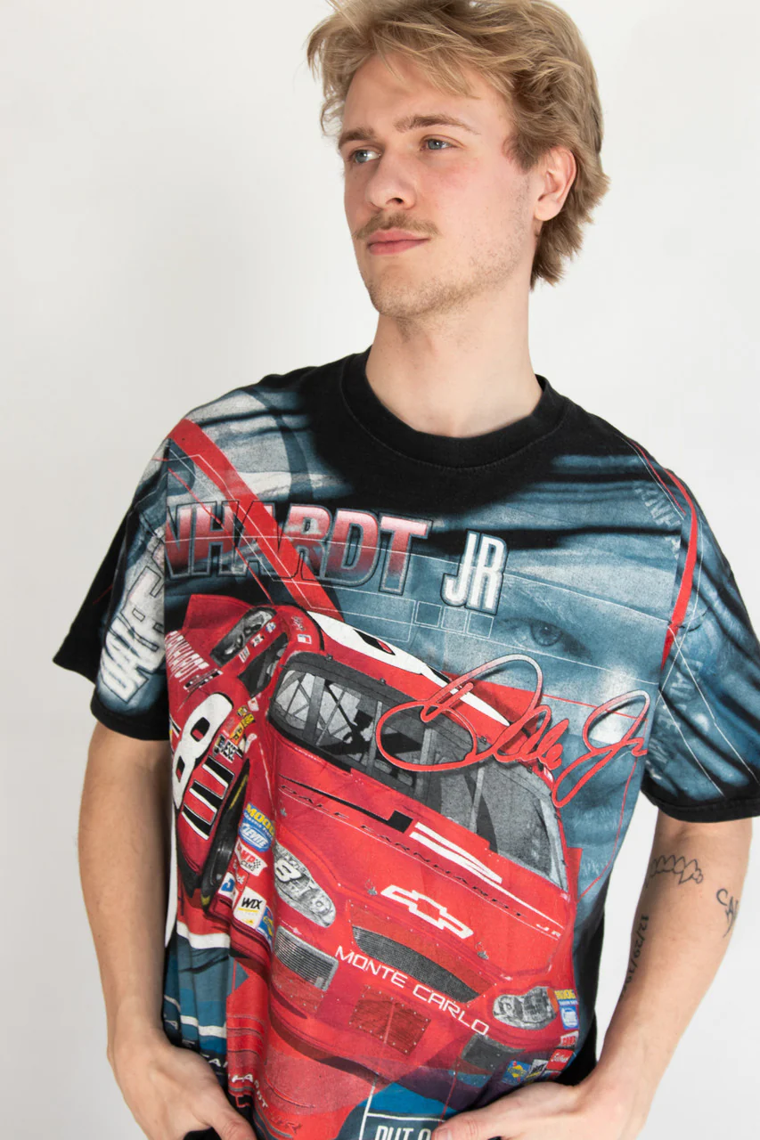 Vintage Dale Earnhardt Jr. All Over Print T-Shirt (2000s) - Image 8