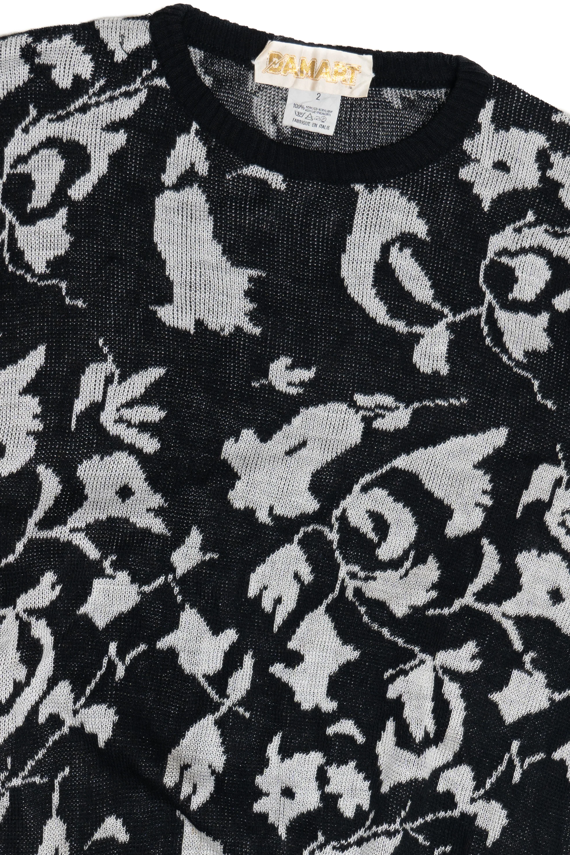 Vintage Damart Floral Pattern Lightweight 80s Sweater (1980s) - Image 2