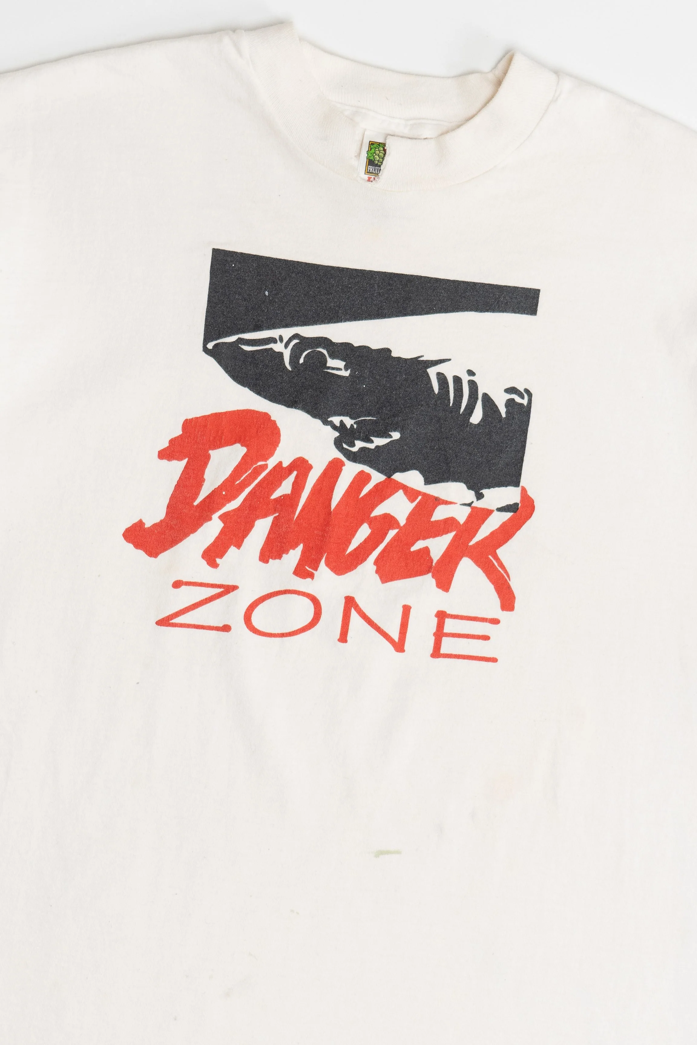 Vintage "Danger Zone" Shark Single Stitch T-Shirt (1990s) - Image 2
