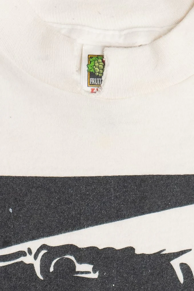 Vintage "Danger Zone" Shark Single Stitch T-Shirt (1990s) - Image 4