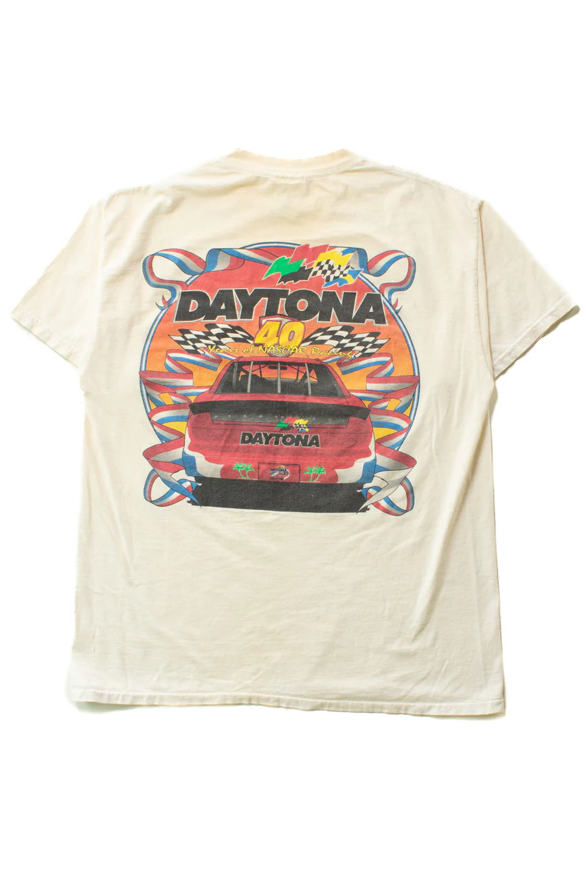 Vintage Daytona 40 Years of NASCAR T-Shirt (1990s) - Image 2