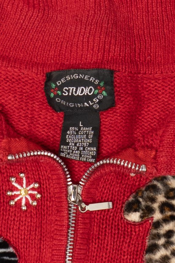 Vintage Designer Studio Originals Stockings Ugly Christmas Cardigan (2000s) - Image 5