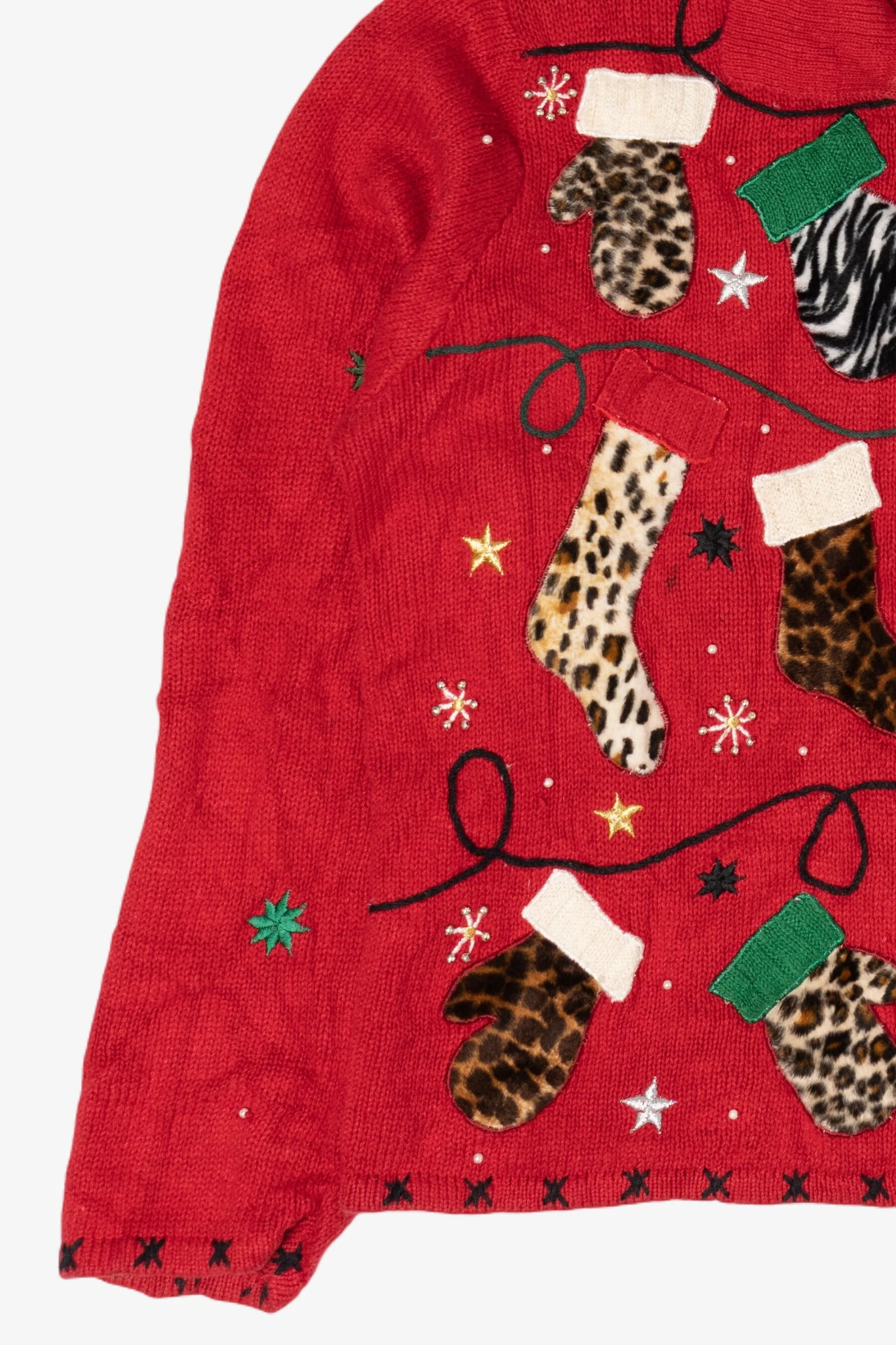 Vintage Designer Studio Originals Stockings Ugly Christmas Cardigan (2000s) - Image 8