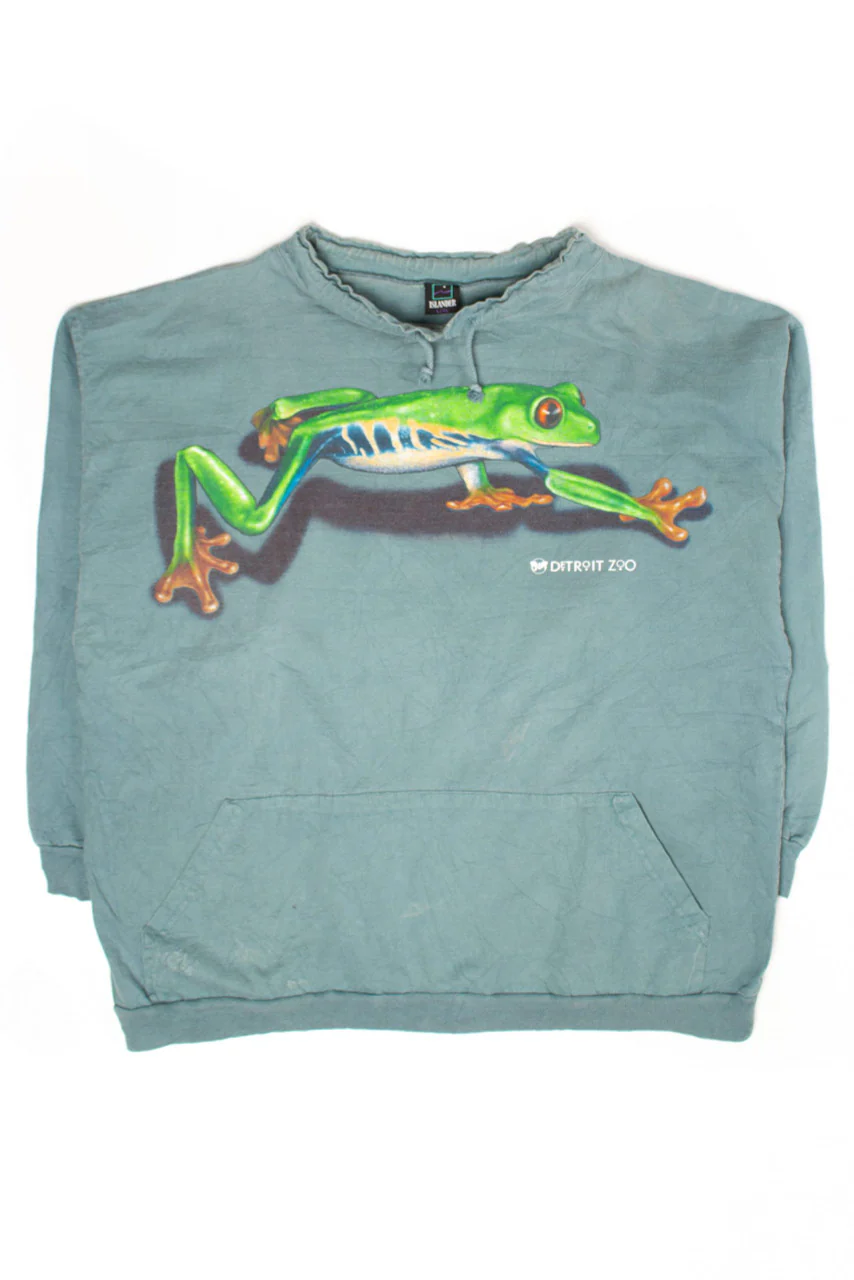 Vintage Detroit Zoo Tree Frog Sweatshirt (1990s) - Image 2