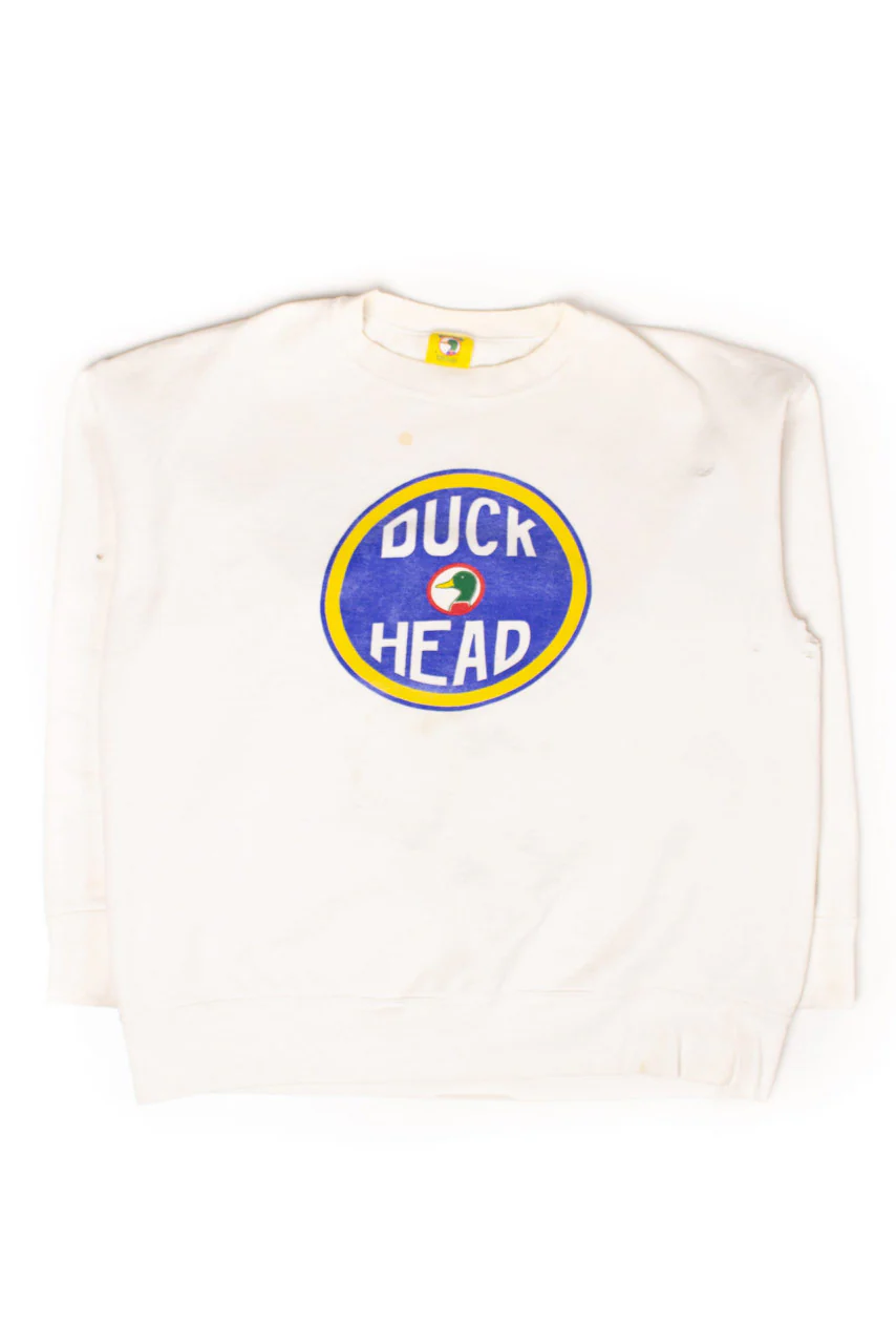 Vintage Distressed Duck Head Sweatshirt (1990s) - Image 3