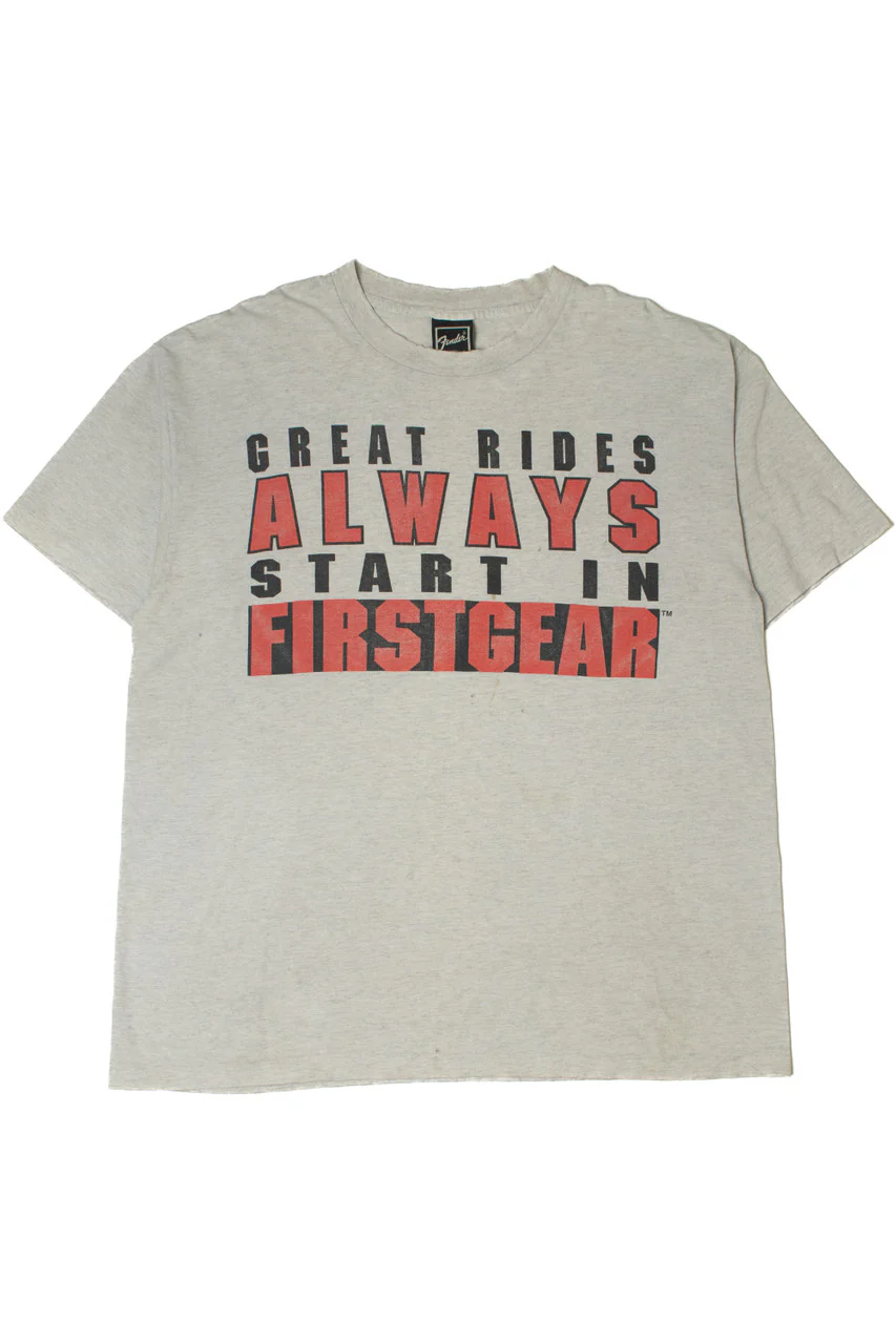 Vintage Distressed Fender First Gear Single Stitch T-Shirt - Image 3
