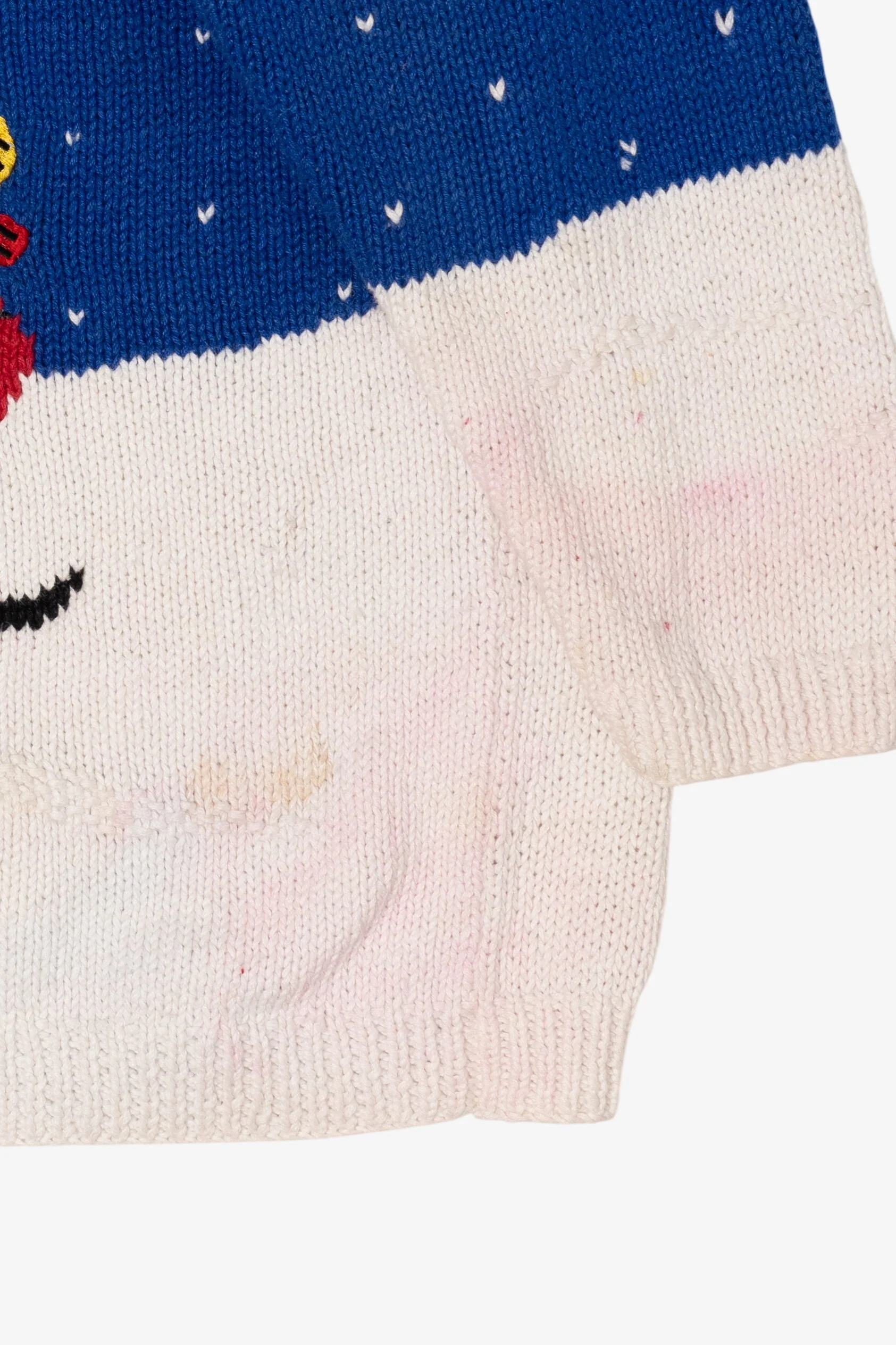 Vintage Distressed Hand Knit Santa Golfing Christmas Pullover (1990s) - Image 8