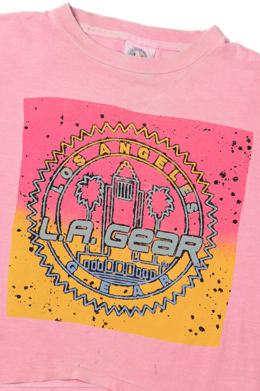 Vintage Distressed L.A. Gear Cropped T-Shirt