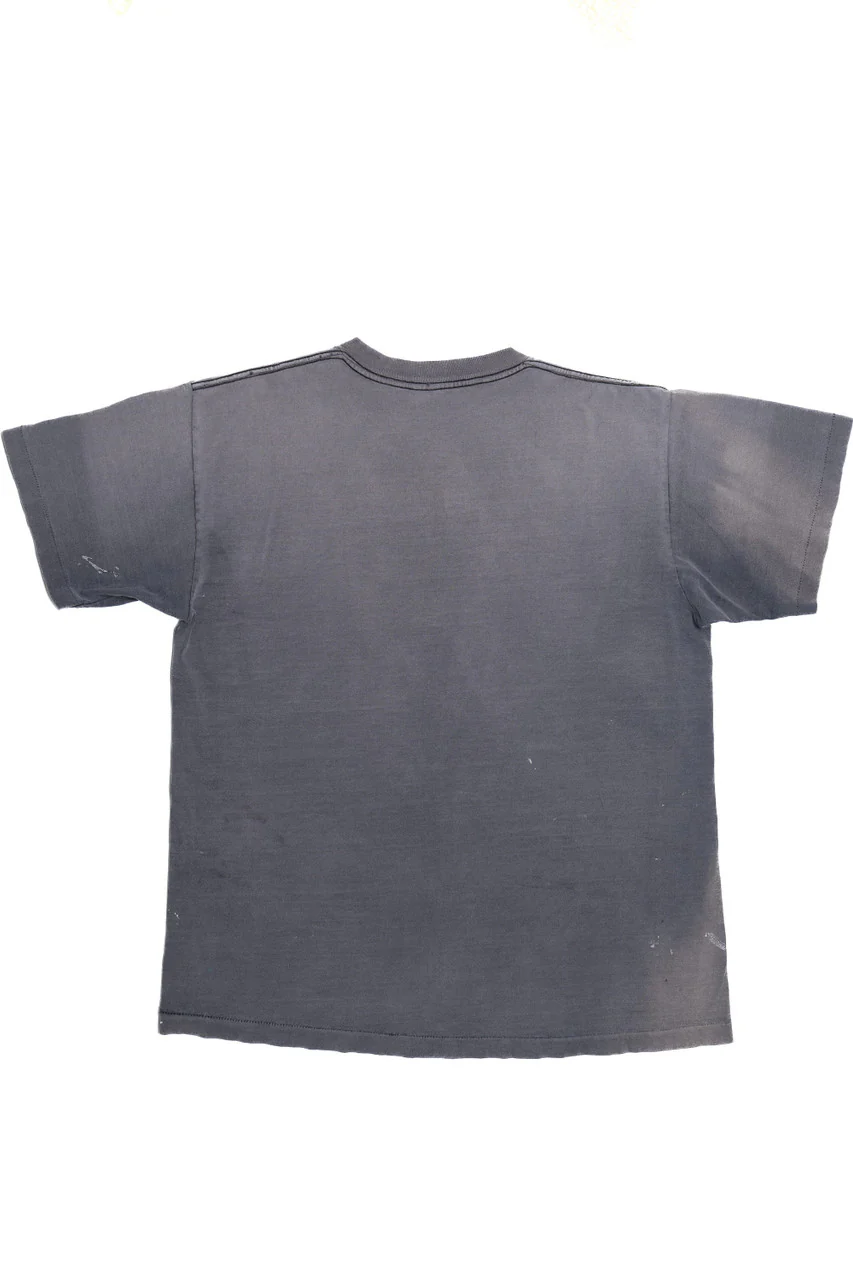 Vintage Distressed Levi's 501 "Button Your Fly" Paint Splatter T-Shirt - Image 3