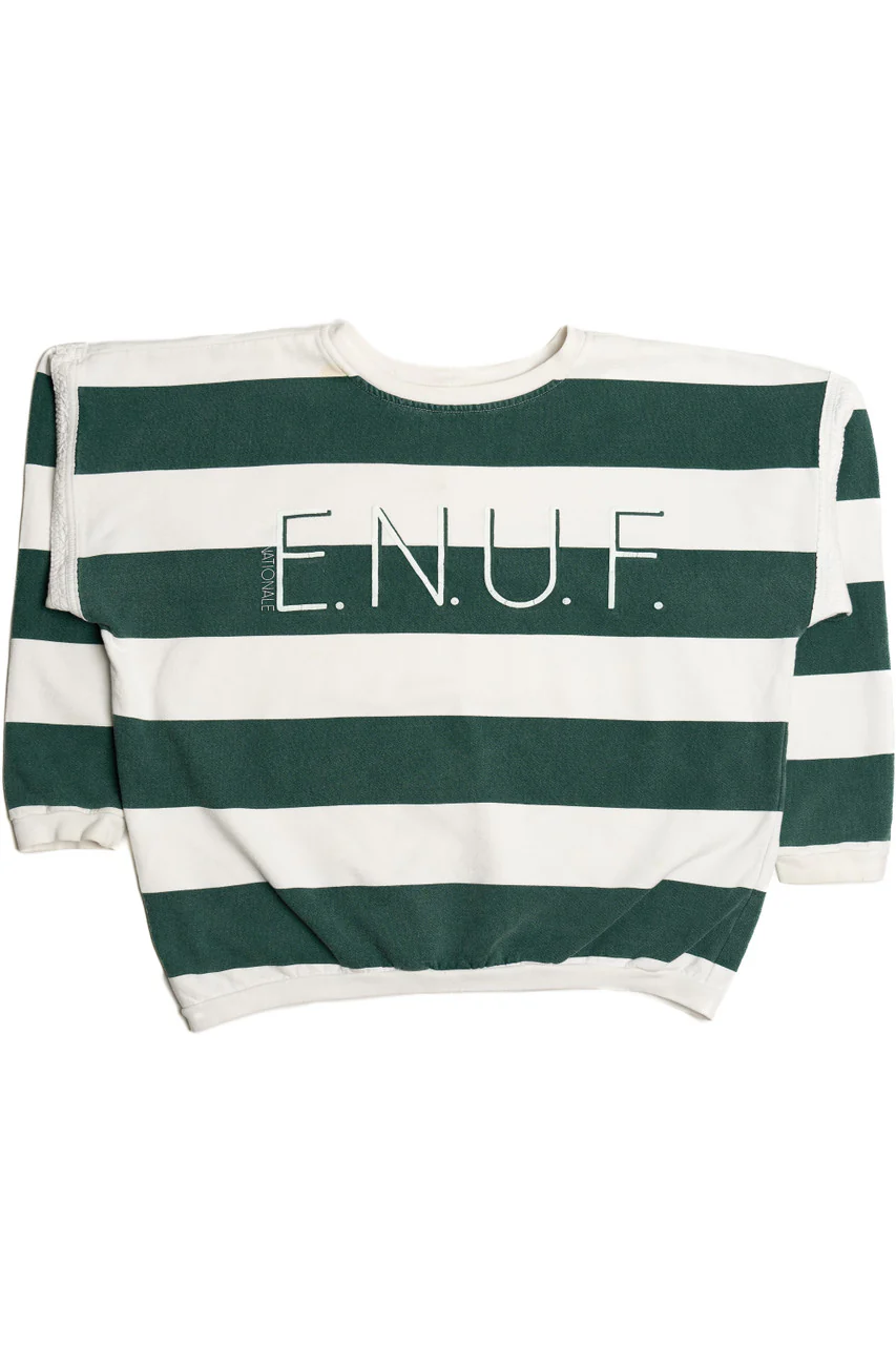 Vintage "E. N. U. F. Internationale" Striped Sweatshirt - Image 6