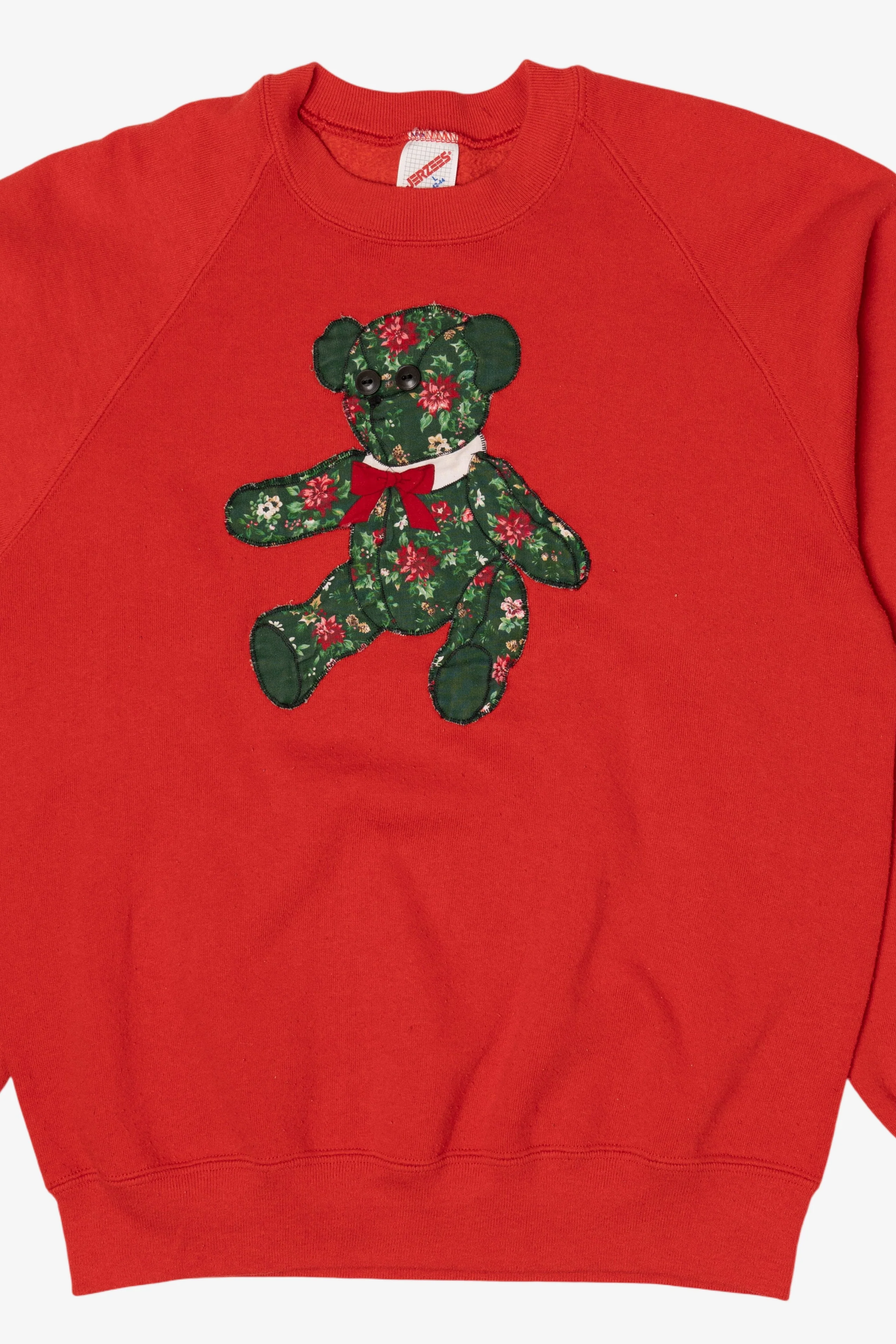 Vintage Embroidered Teddy Bear Raglan Sweatshirt (1990s) - Image 6