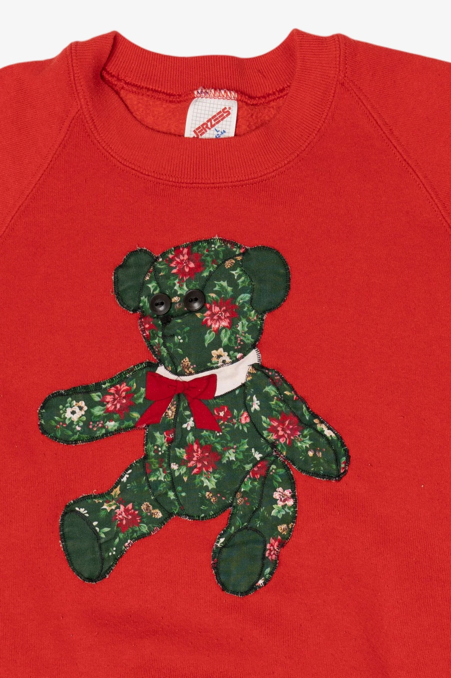 Vintage Embroidered Teddy Bear Raglan Sweatshirt (1990s) - Image 7
