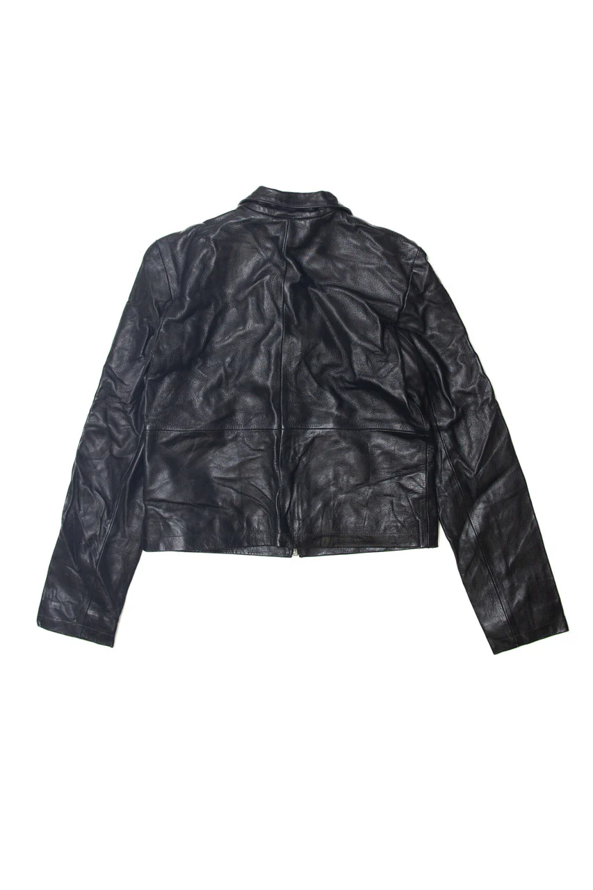 Vintage Esprit Zip Up Leather Jacket - Image 3