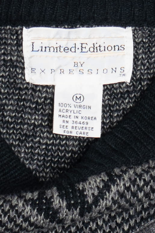 Vintage Expressions Leather Detail 80s Sweater - Image 4