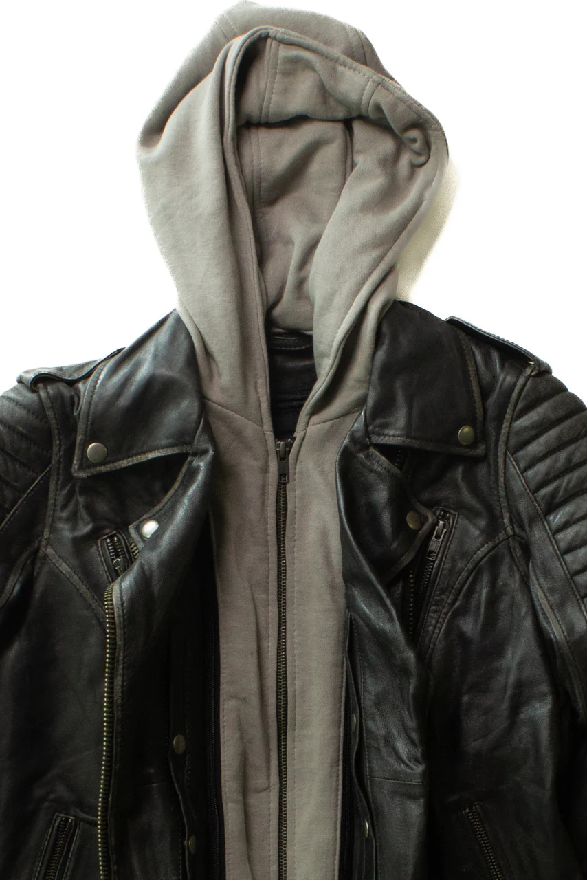 Vintage First Classics Hoodie Motorcycle Jacket (1990s) - Image 2