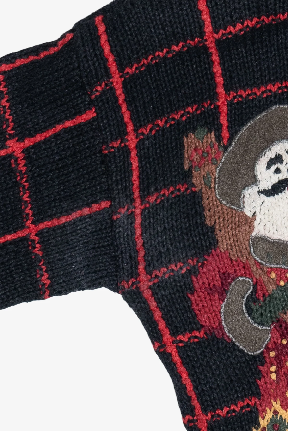 Vintage Fisherman Santa Woodsy Theme Ugly Christmas Cardigan (1990s) - Image 7