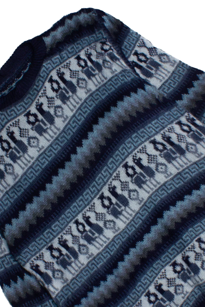 Vintage Fleece Llama Patterned Sweater