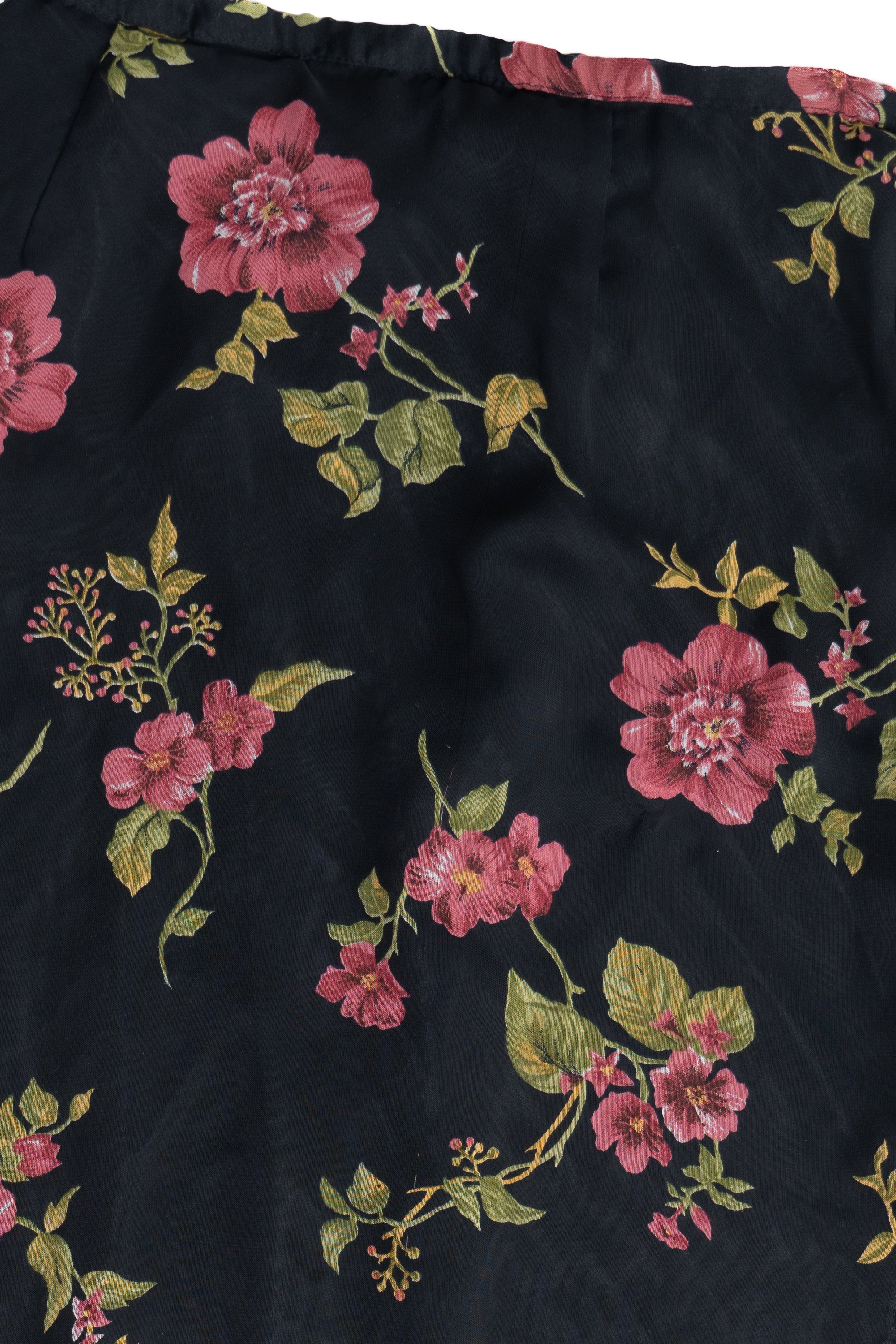 Vintage Floral Lined Side Slit Maxi Skirt (1990s) - Image 2